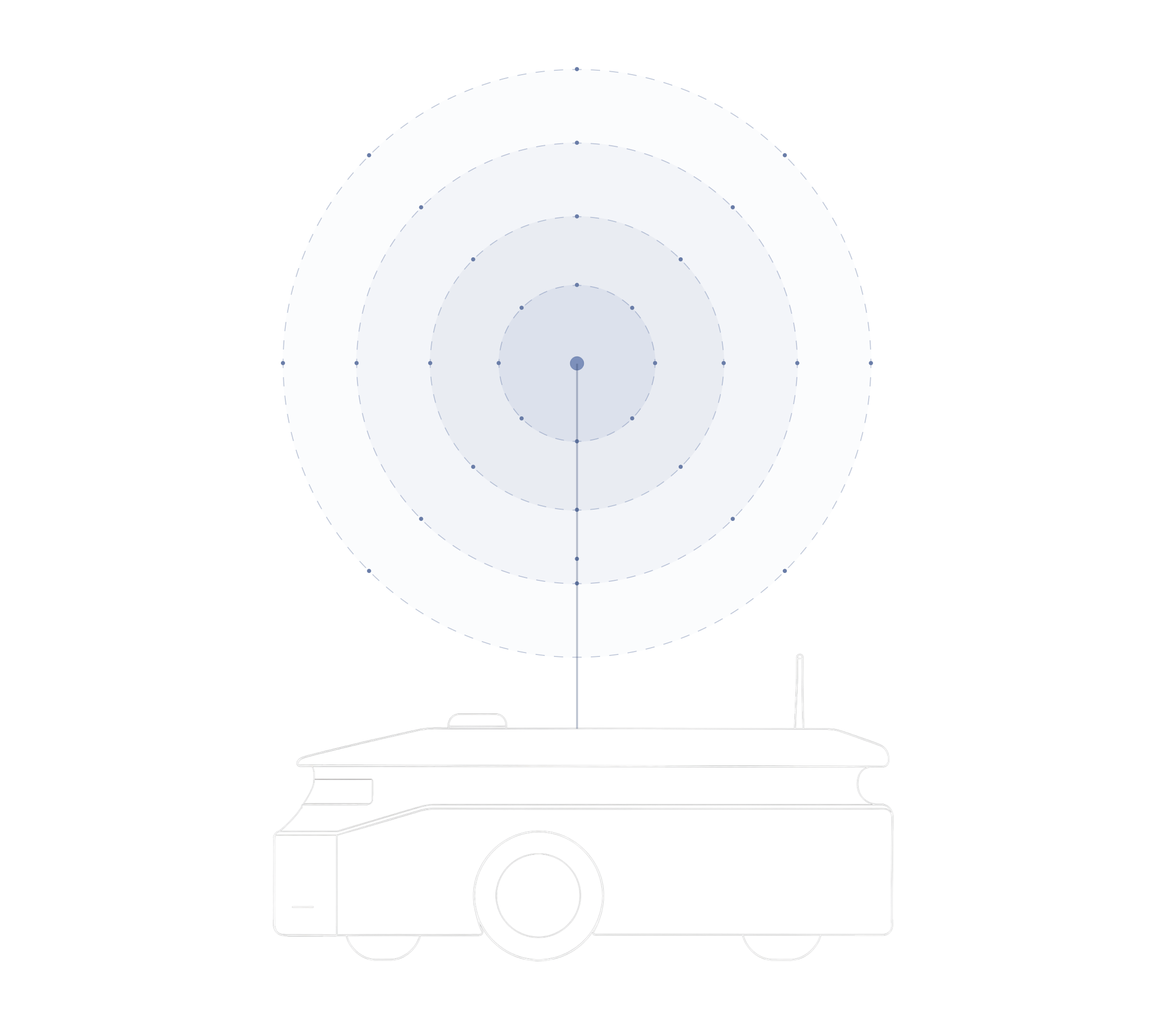 R-142 paused with its status signal raised while a worker approaches