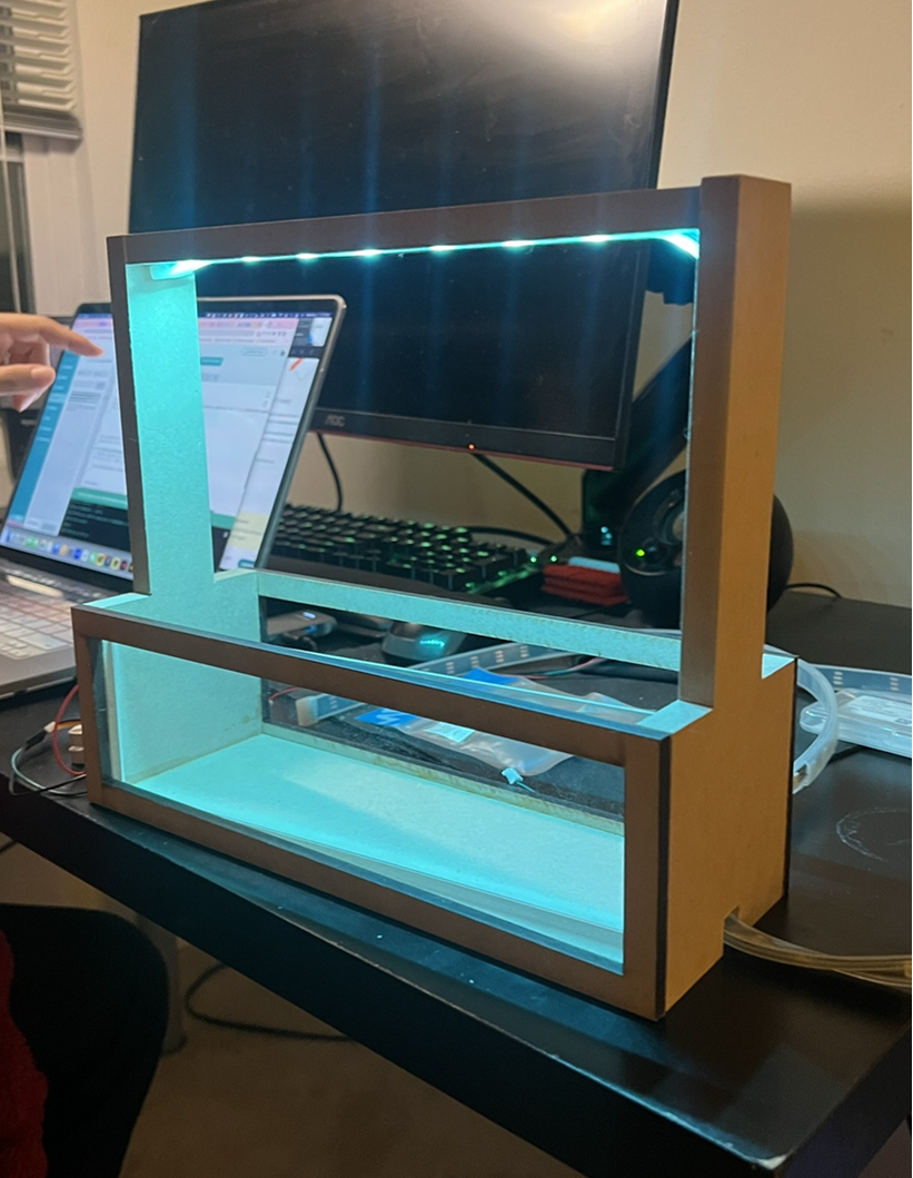 First lighting test with the strip in the frame